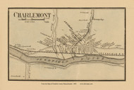 Charlemont Center, Massachusetts 1858 Old Town Map Custom Print - Franklin Co.