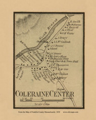 Colrain Center, Massachusetts 1858 Old Town Map Custom Print - Franklin Co.