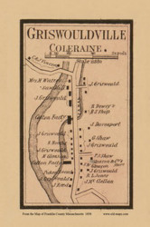 Griswoldville, Massachusetts 1858 Old Town Map Custom Print - Franklin Co.