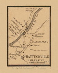 Shattuckville, Massachusetts 1858 Old Town Map Custom Print - Franklin Co.