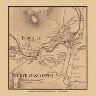 Burkeville & Conway, Massachusetts 1858 Old Town Map Custom Print - Franklin Co.