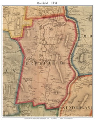 Deerfield, Massachusetts 1858 Old Town Map Custom Print - Franklin Co.