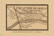 Cheapside Deerfield, Massachusetts 1858 Old Town Map Custom Print - Franklin Co.