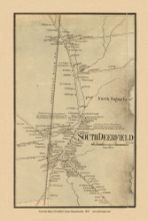 South Deerfield, Massachusetts 1858 Old Town Map Custom Print - Franklin Co.