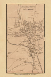 Greenfield Center Village, Massachusetts 1858 Old Town Map Custom Print - Franklin Co.