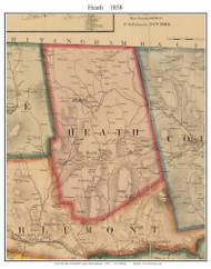Heath, Massachusetts 1858 Old Town Map Custom Print - Franklin Co.