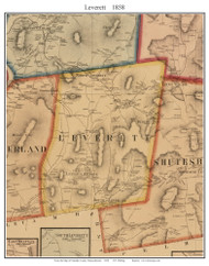Leverett, Massachusetts 1858 Old Town Map Custom Print - Franklin Co.