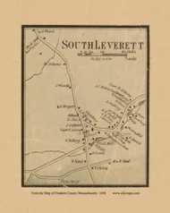 South Leverett, Massachusetts 1858 Old Town Map Custom Print - Franklin Co.