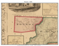 Monroe, Massachusetts 1858 Old Town Map Custom Print - Franklin Co.