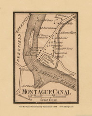 Montague Canal, Massachusetts 1858 Old Town Map Custom Print - Franklin Co.