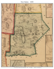 New Salem, Massachusetts 1858 Old Town Map Custom Print - Franklin Co.