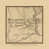 Millington, Massachusetts 1858 Old Town Map Custom Print - Franklin Co.