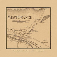 West Orange, Massachusetts 1858 Old Town Map Custom Print - Franklin Co.
