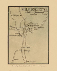 Shelburne Center, Massachusetts 1858 Old Town Map Custom Print - Franklin Co.