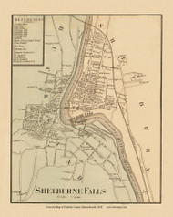 Shelburne Falls, Massachusetts 1858 Old Town Map Custom Print - Franklin Co.