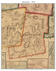 Shutesbury, Massachusetts 1858 Old Town Map Custom Print - Franklin Co.