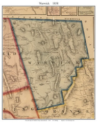 Warwick, Massachusetts 1858 Old Town Map Custom Print - Franklin Co.
