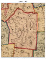 Wendell, Massachusetts 1858 Old Town Map Custom Print - Franklin Co.