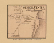 Wendell Center, Massachusetts 1858 Old Town Map Custom Print - Franklin Co.