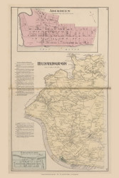 Town of Huntington and Abrerdeen Village 26, Ohio 1876 Old Town Map Custom Reprint - Brown Co