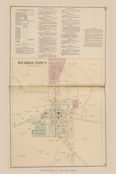 Georgetown 36, Ohio 1876 Old Town Map Custom Reprint - Brown Co