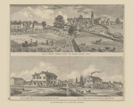 Residence of Henry Pence, Residence of John Dillon and Mill of John Dillon 39, Ohio 1876 Old Town Map Custom Reprint - Brown Co