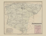 Town of Jefferson and Red Oak Village 40, Ohio 1876 Old Town Map Custom Reprint - Brown Co