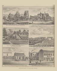 Residences of Dr. D.S. Guthrie, Dr. J.M. Hall, W.L. Thomas, Fred. R. Kautz, David Boles and Lewis Reinart's Grocery & Bakery 51, Ohio 1876 Old Town Map Custom Reprint - Brown Co