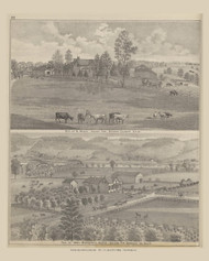 Residences of A. Kelley and Mrs. Margaret Kerr 55, Ohio 1876 Old Town Map Custom Reprint - Brown Co