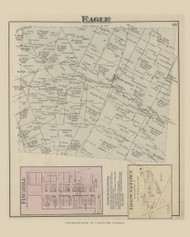 Town of Eagle and Fincastle and Brownstown Villages 58, Ohio 1876 Old Town Map Custom Reprint - Brown Co