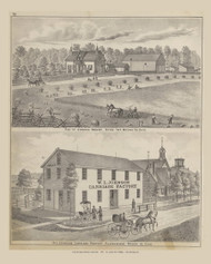 Residence of Joseph Henry and W.L. Johnson's Carriage Factory 67, Ohio 1876 Old Town Map Custom Reprint - Brown Co