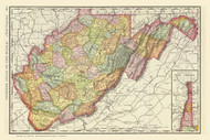 WestVirginia 1897 Rand McNally - Old State Map Reprint