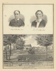 Residence & Portraits of Jacob A. Rankin and Elizabeth Rankin 18, Ohio 1875 Old Town Map Custom Reprint - Fayette County