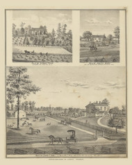 Residences of Aaron Hyer, Joseph Mark & John T Cox 21, Ohio 1875 Old Town Map Custom Reprint - Fayette County