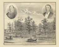 Residence & Portraits of Mr & Mrs. John H. Parrett 23, Ohio 1875 Old Town Map Custom Reprint - Fayette County