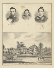 Residence & Portraits of Mr. & Mrs. Milton Hegler & Daughter 28, Ohio 1875 Old Town Map Custom Reprint - Fayette County