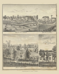 Residences of R.J. Yeoman, H.S. Cory, Jesse White & M. Willard 33, Ohio 1875 Old Town Map Custom Reprint - Fayette County