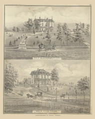 Residences of Mills Gardner & Allen Hegler 40, Ohio 1875 Old Town Map Custom Reprint - Fayette County