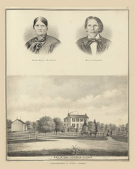 Residence & Portraits of Mrs. Catherine Carder & Peter Carder 49, Ohio 1875 Old Town Map Custom Reprint - Fayette County