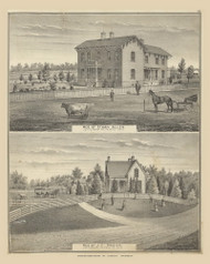 Residences of Ethan Allen and J.F. Gregg 55, Ohio 1875 Old Town Map Custom Reprint - Fayette County
