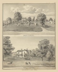 Residences of J.W. Wright and J.R. Vannorsdall 58, Ohio 1875 Old Town Map Custom Reprint - Fayette County