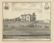 Residence & Portraits of Mr. & Mrs. M.B. Wright 60, Ohio 1875 Old Town Map Custom Reprint - Fayette County