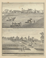 Residences of H.K. Mock and Wm. Blessing 63, Ohio 1875 Old Town Map Custom Reprint - Fayette County