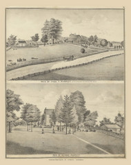 Residences of Thomas F. Parrott and George Parrett 64, Ohio 1875 Old Town Map Custom Reprint - Fayette County