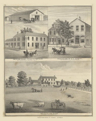 American House, Residence & Store of O.K. Corbitt and Residence of Elijah Allen 65, Ohio 1875 Old Town Map Custom Reprint - Fayette County
