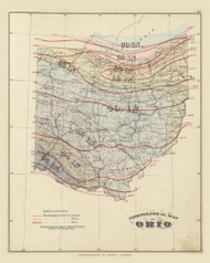 Climatological Map of Ohio 76, 1875 Old Map Custom Reprint - From the Atlas of  Fayette County, Ohio