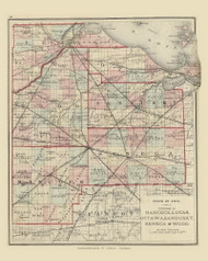 Hancock, Lucas, Ottawa, Sandusky, Seneca and Wood Counties, Ohio 79, 1875 Old Map Custom Reprint - From the Atlas of  Fayette County, Ohio