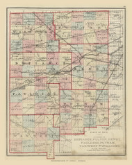Defiance, Fulton, Henry, Paulding, Putnam, Van Wert and Williams Counties, Ohio 80, 1875 Old Map Custom Reprint - From the Atlas of  Fayette County, Ohio