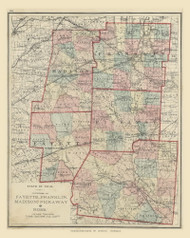 Fayette, Franklin, Madison and Pickaway Counties, Ohio 87, 1875 Old Map Custom Reprint - From the Atlas of  Fayette County, Ohio