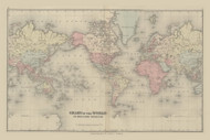 Ther World Mercator Projection 98, 1875 Old Map Custom Reprint - From the Atlas of  Fayette County, Ohio